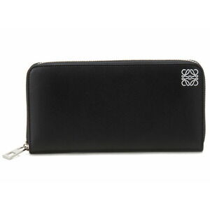 Loewe Round Zip Long Wallet CALF SKIN Calfskin Black